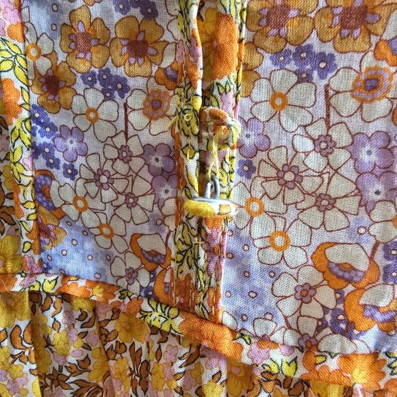 Maje Rissolette Smocked Floral Print Dress Yellow Orange EU34/XS - Picture 9 of 13